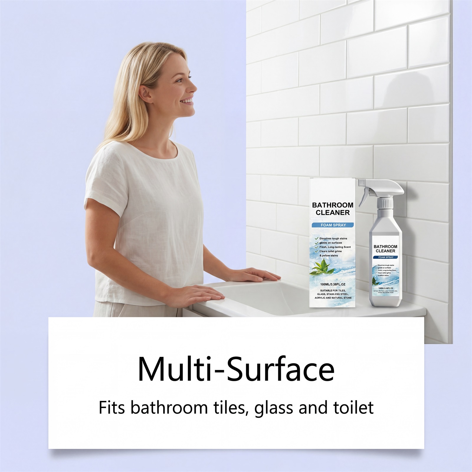 Bathroom Cleaner Multifunctional Easy Spray Daily Remove Stain Refresh Renew Long Fragrance Washroom Toilet