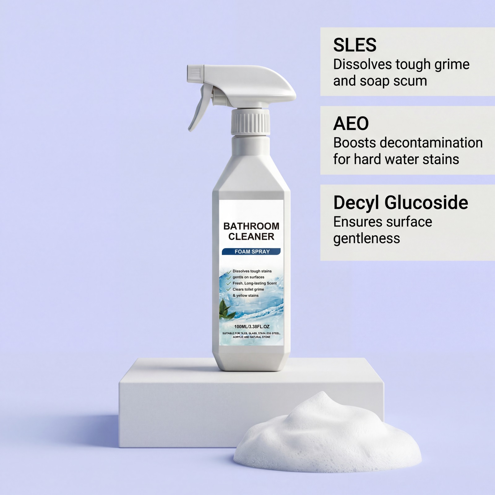 Bathroom Cleaner Multifunctional Easy Spray Daily Remove Stain Refresh Renew Long Fragrance Washroom Toilet
