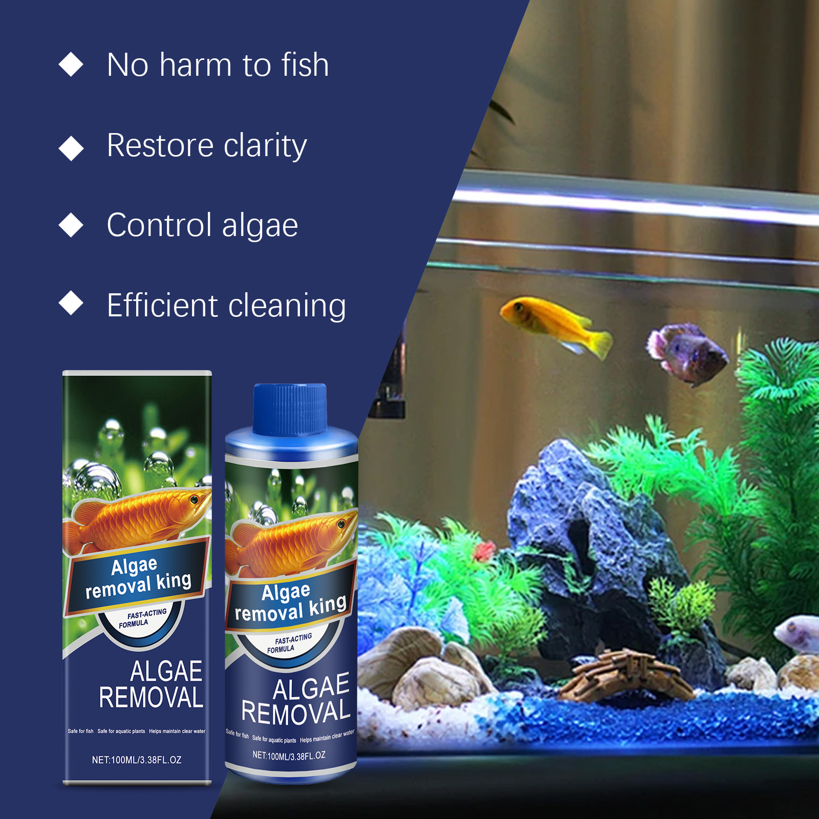 Aquarium Water Purifier Clean Stains Remove Algae Protect Fish Daily Maintain Fish Tank Moss Water Purification