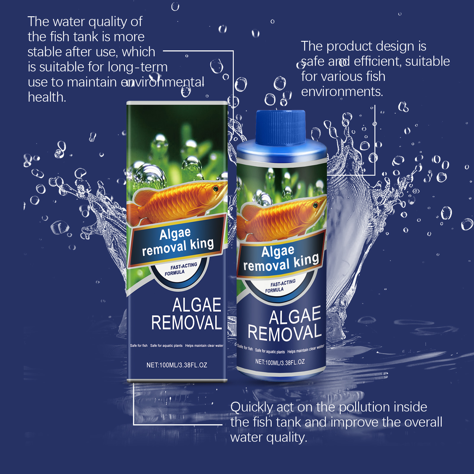 Aquarium Water Purifier Clean Stains Remove Algae Protect Fish Daily Maintain Fish Tank Moss Water Purification
