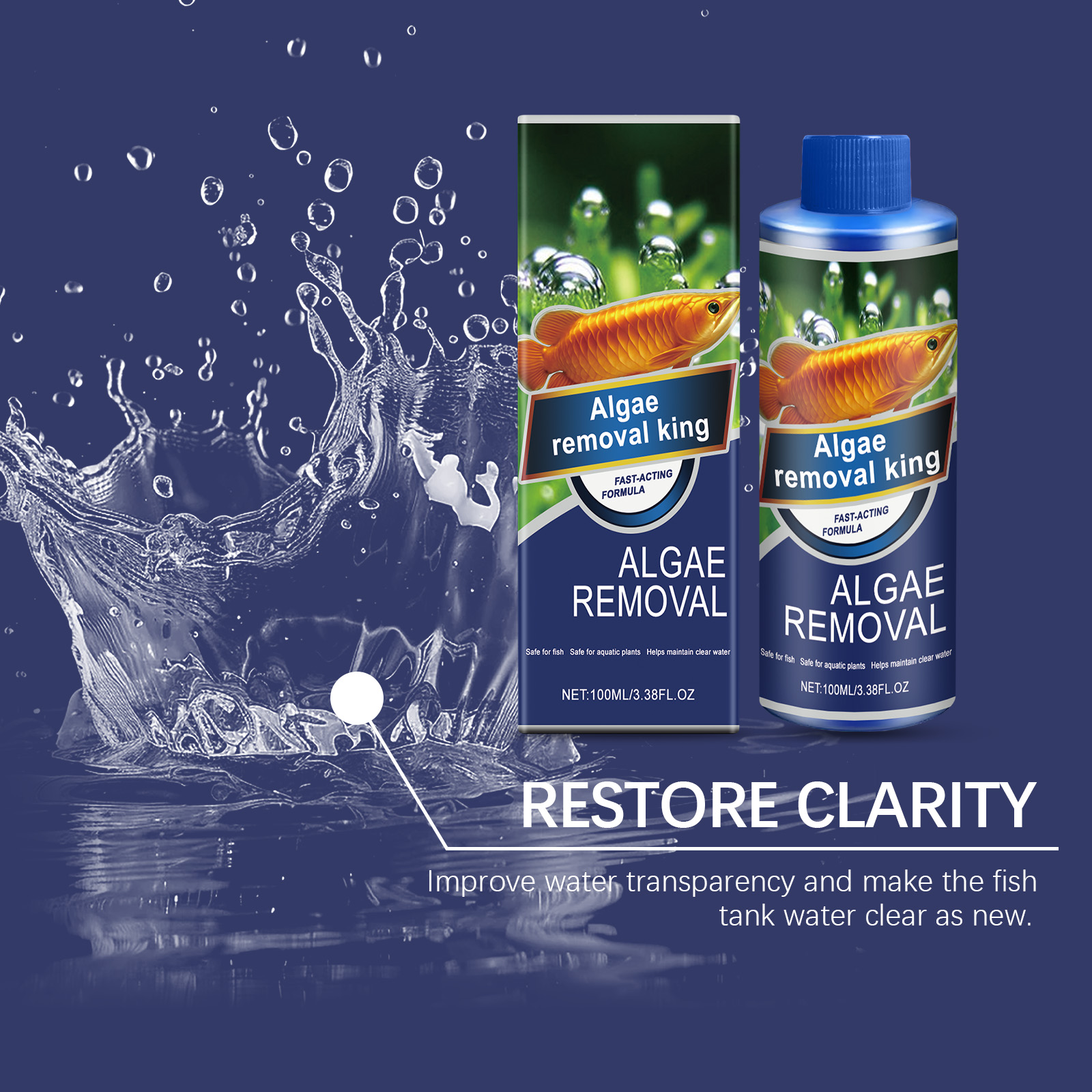 Aquarium Water Purifier Clean Stains Remove Algae Protect Fish Daily Maintain Fish Tank Moss Water Purification