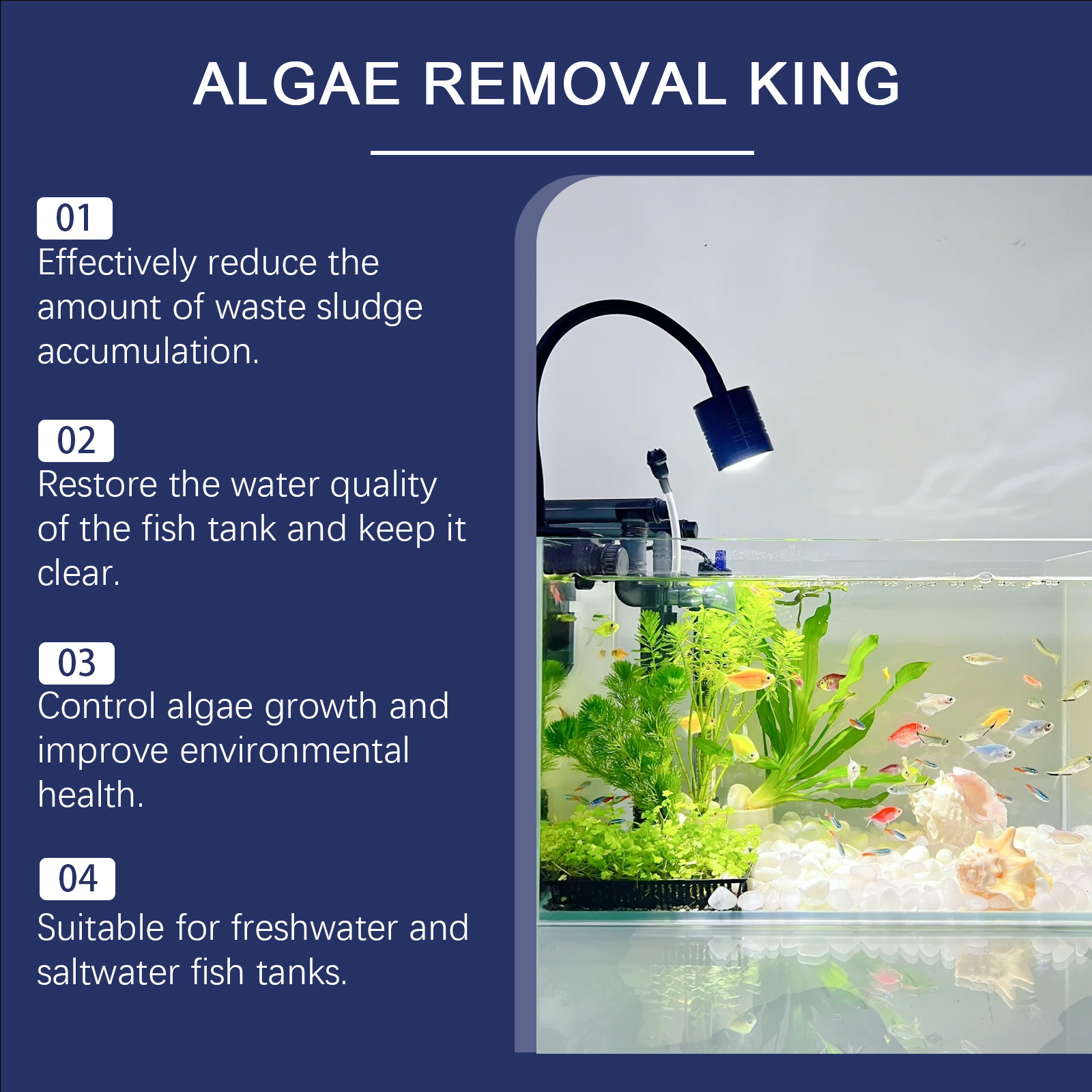 Aquarium Water Purifier Clean Stains Remove Algae Protect Fish Daily Maintain Fish Tank Moss Water Purification