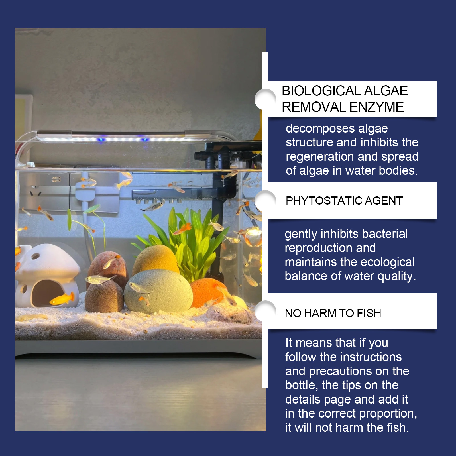Aquarium Water Purifier Clean Stains Remove Algae Protect Fish Daily Maintain Fish Tank Moss Water Purification