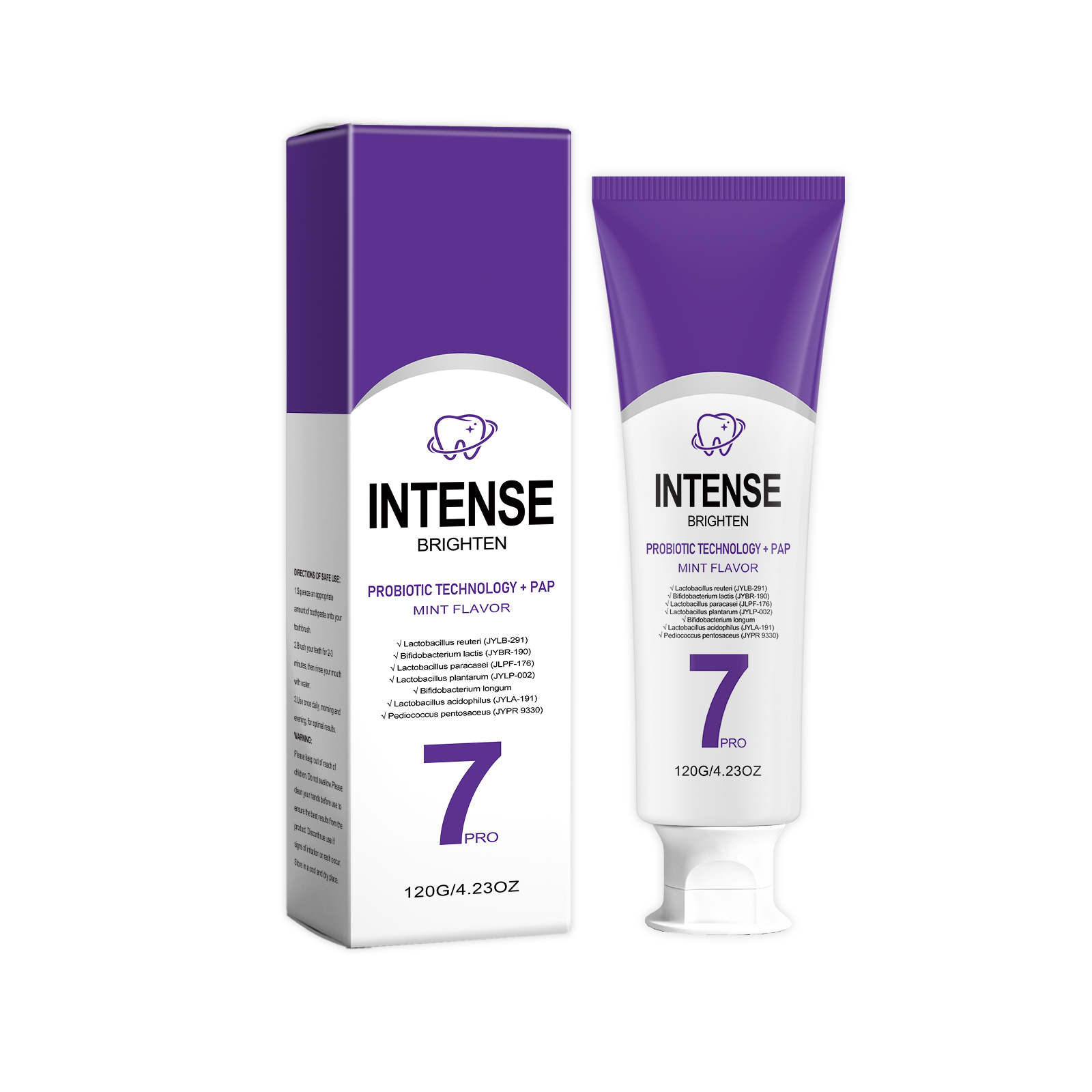 Purify Brighten Stainremove Toothpaste Contain Probiotics Mint Fresh Gentle Fine Foam