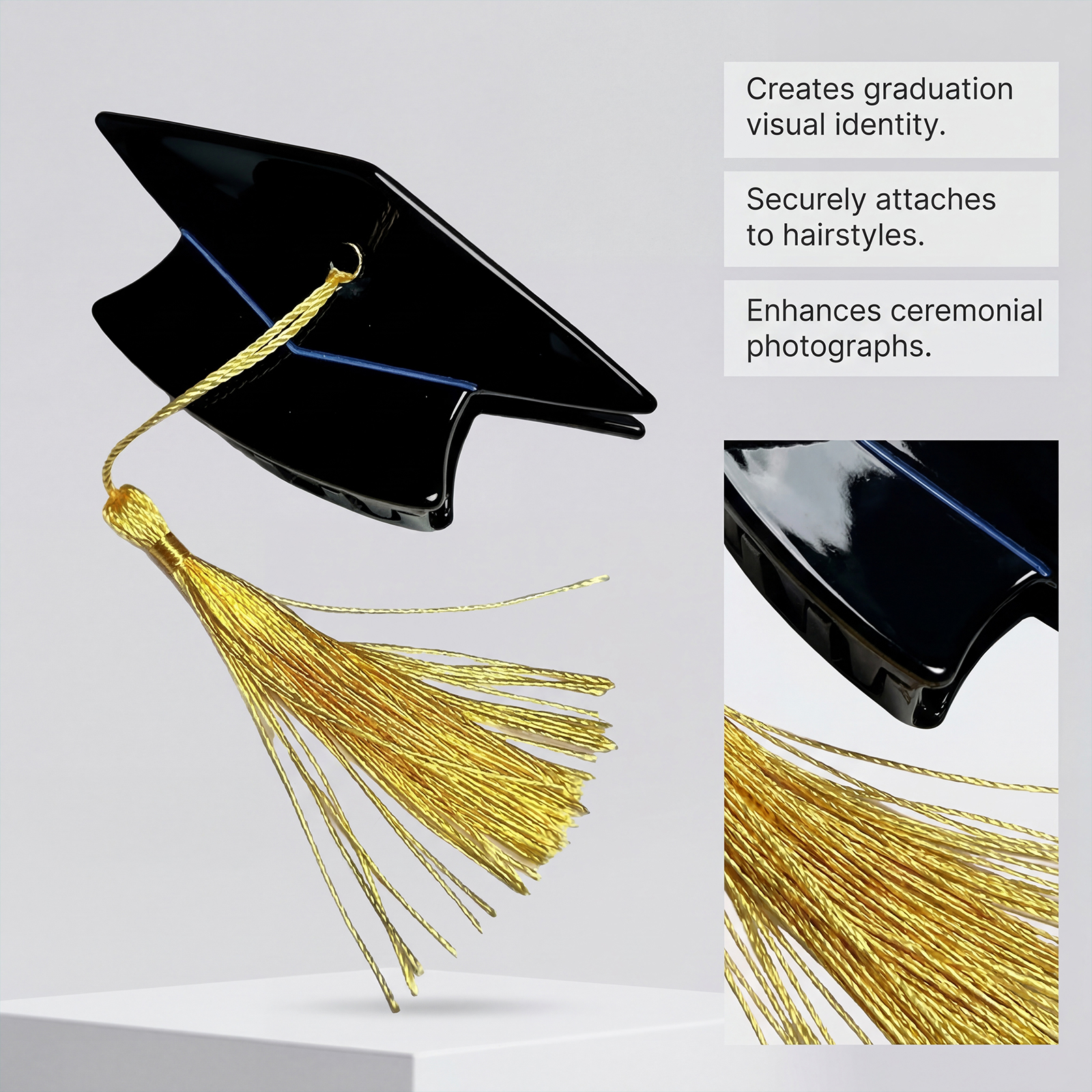 Graduation Cap Hair Claw Ladies Hair Clip Creative Headwear Strong Grip Jaw Clip Secure Styling Graduation Photo Accessory