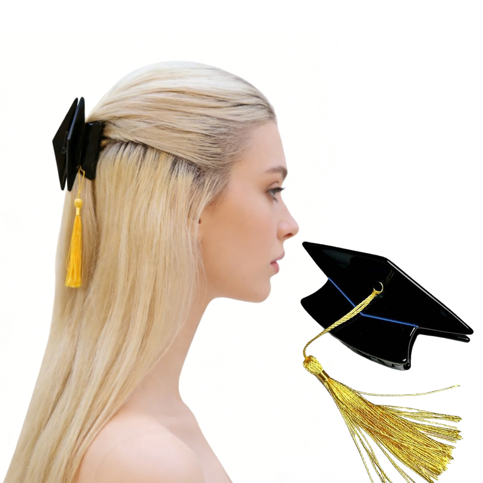 Graduation Cap Hair Claw Ladies Hair Clip Creative Headwear Strong Grip Jaw Clip Secure Styling Graduation Photo Accessory
