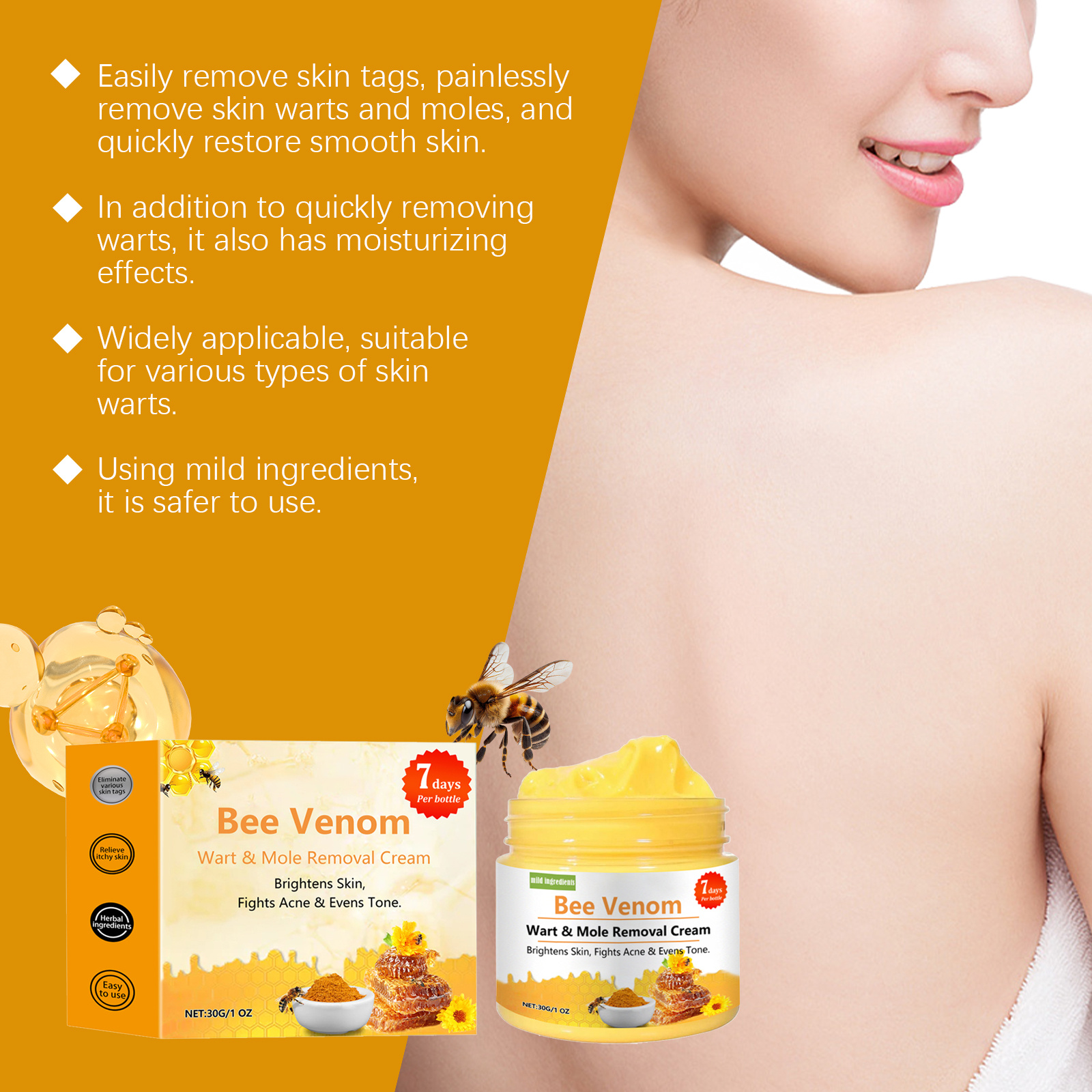 Bee Venum Skin Care Cream Mild Cleansing Conditioning Smooth Body Skin Care Lotion