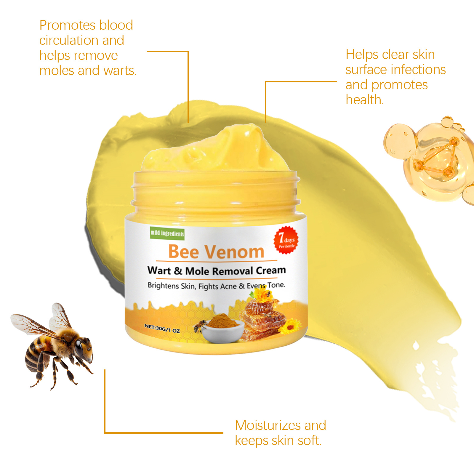Bee Venum Skin Care Cream Mild Cleansing Conditioning Smooth Body Skin Care Lotion