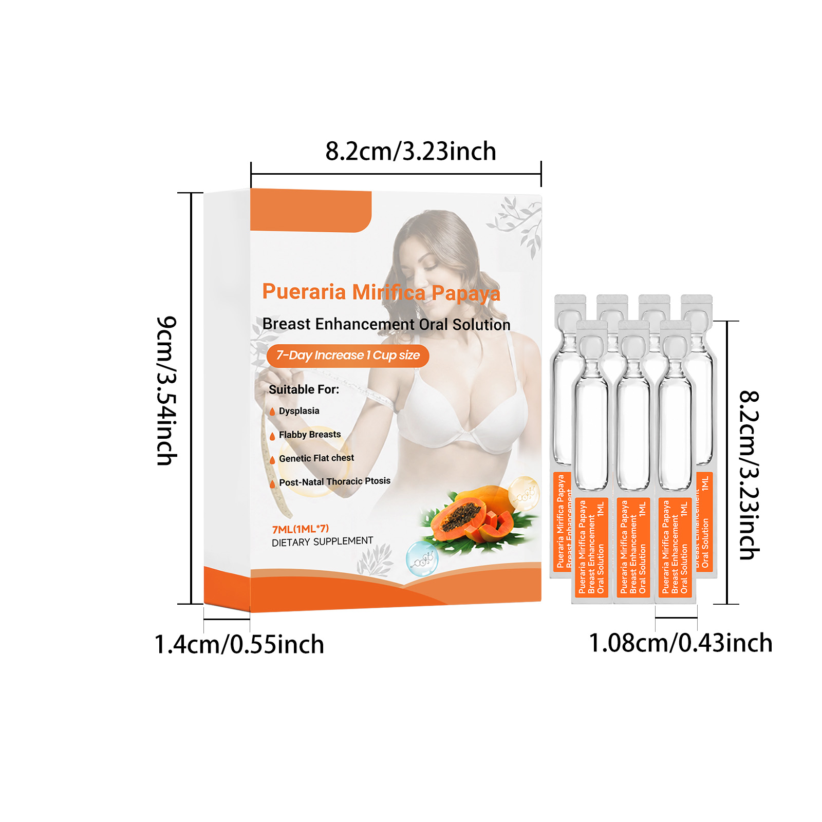 Papaya Oral Solution With Wild Pueraria Papaya Extract Liquid Easy Absorption Female Nourishing Health Care