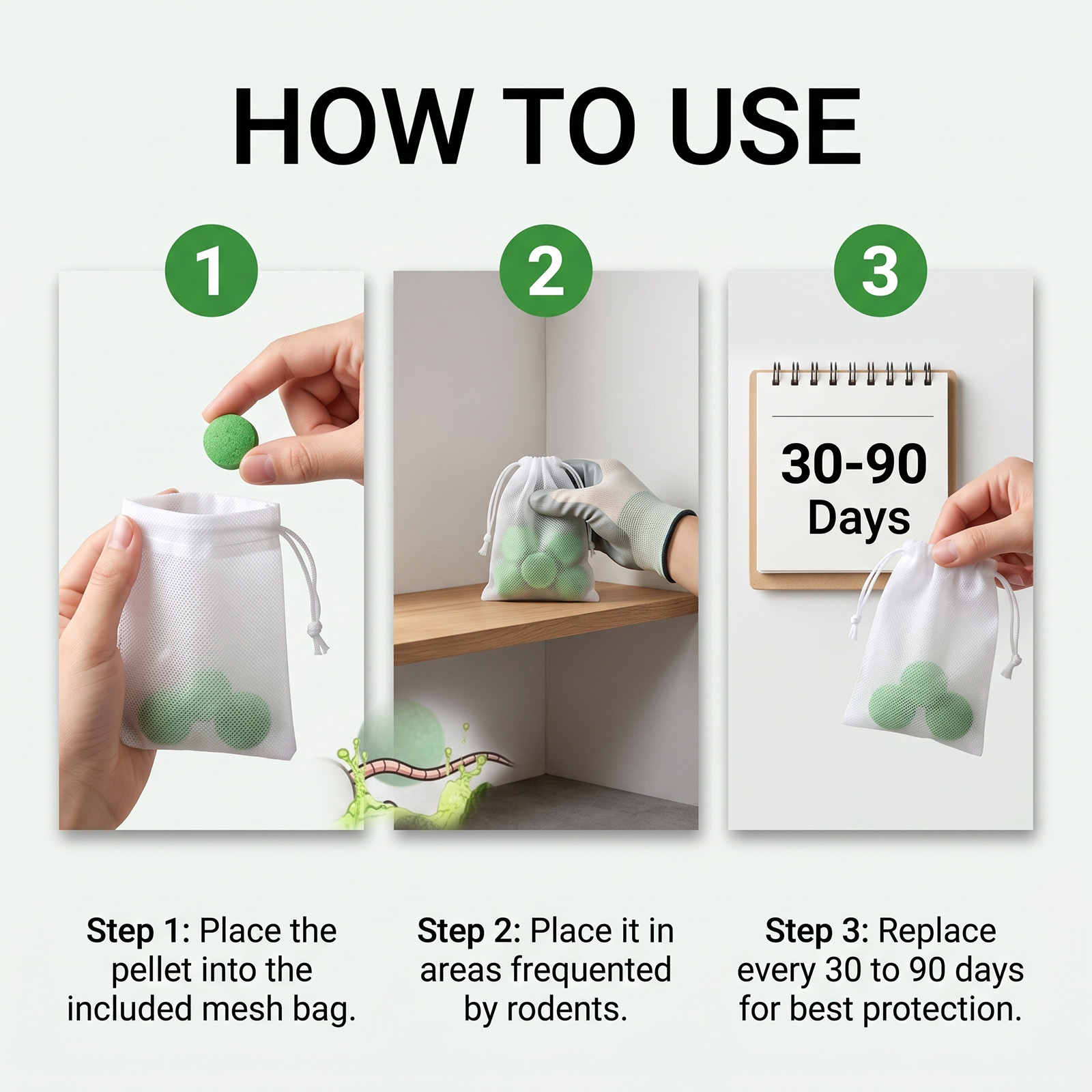 Rat Repellent Pellet Daily Household Odor Deterrent Anti Gnaw Portable Indoor Outdoor Warehouse Multi Scene