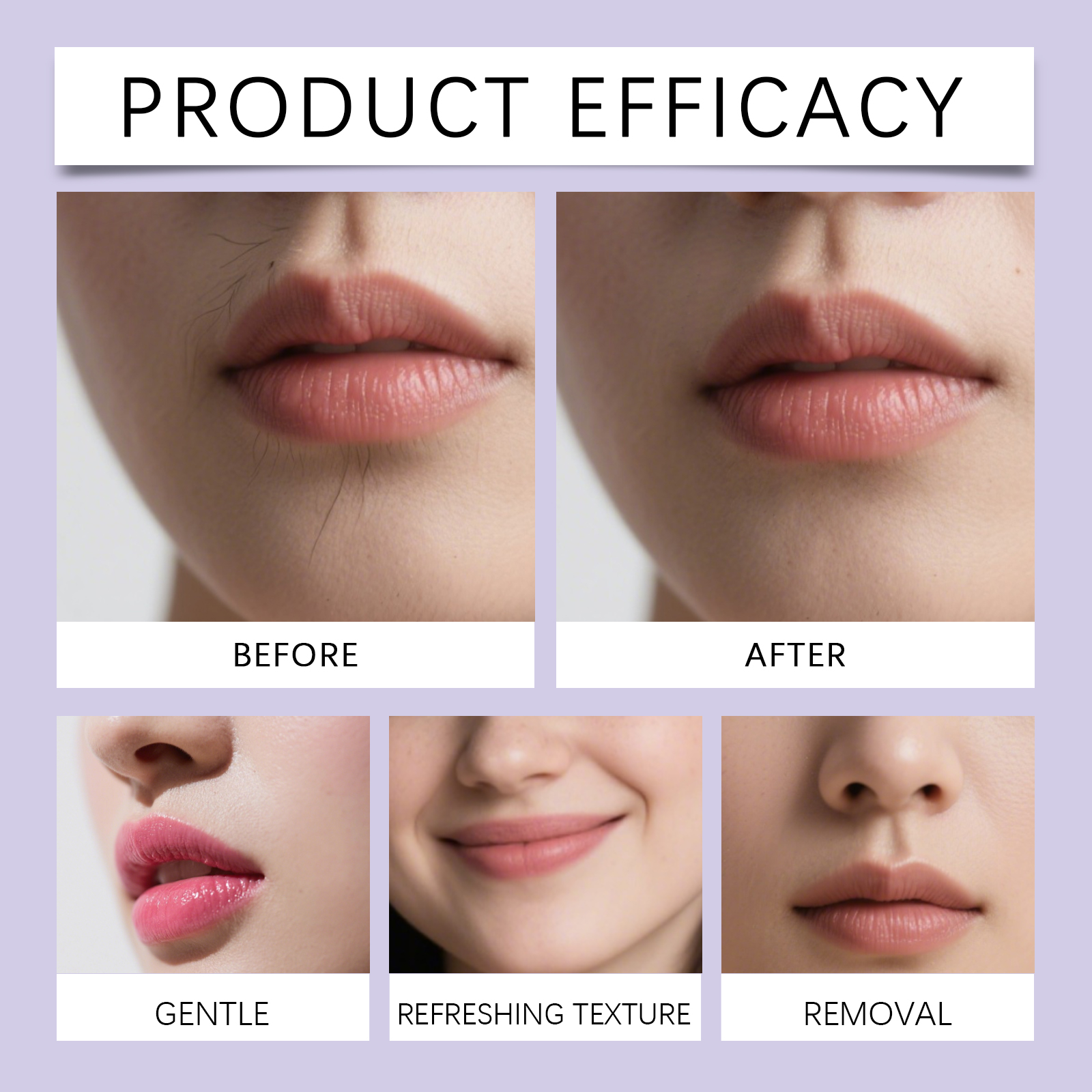 Facial Hair Removal Kit Gentle Care Daily Clean Facial Skin Delicate Moist Smooth Face Depilatory Cream