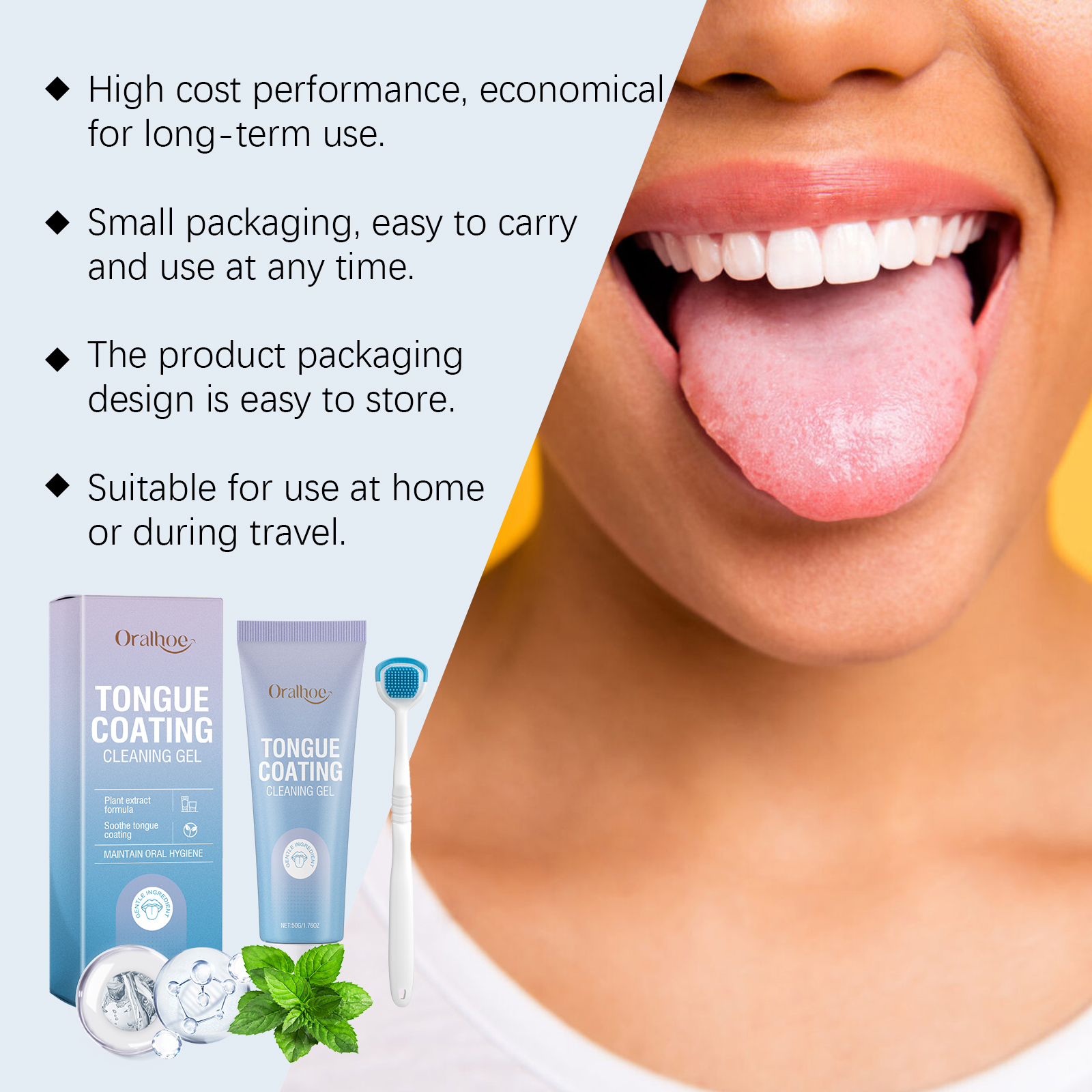 Tongue Cleaning Gel For Cleansing Refreshing Breath Removing Oral Odor Daily Oral Care