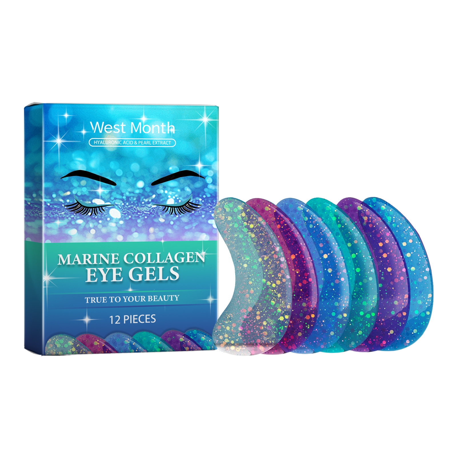 Hydrogel Eye Mask Hydrating Fine Lines Collagen Hyaluronic Acid Pearl Extract Soothing Under Eye Patches 60 Count