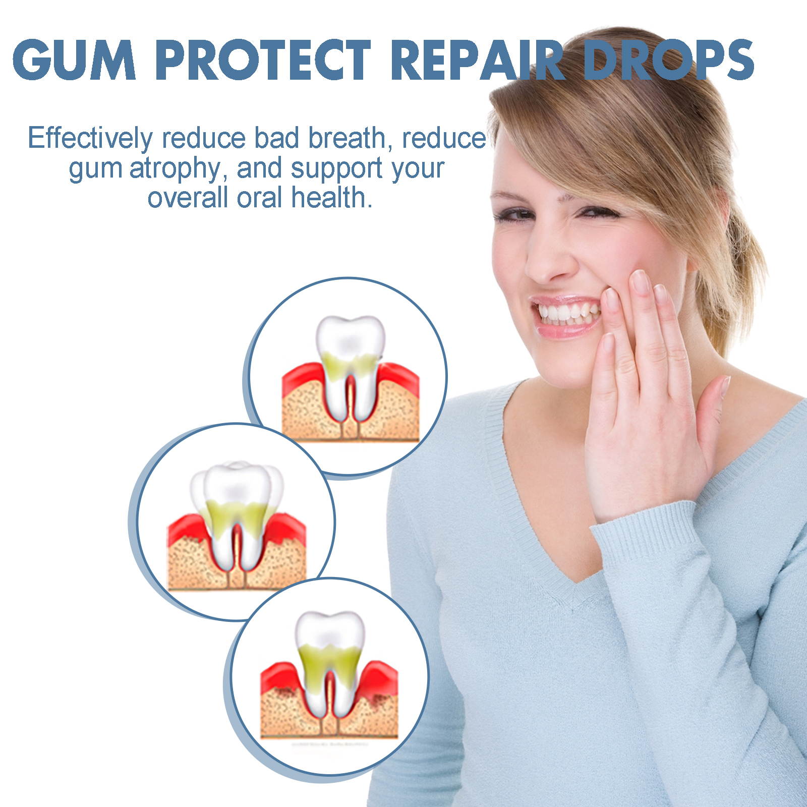 Gum Repair Drops Oral Care Clean Teeth Stains Yellowing Whitening Fresh Breath 30ml