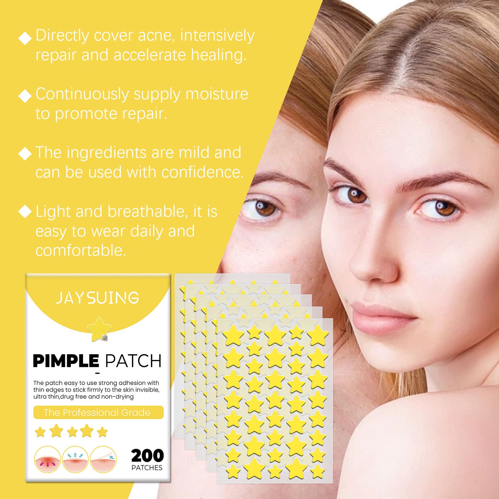 Star Shaped Acne Patch Invisible Cover For Blemishes And Daily Face Care