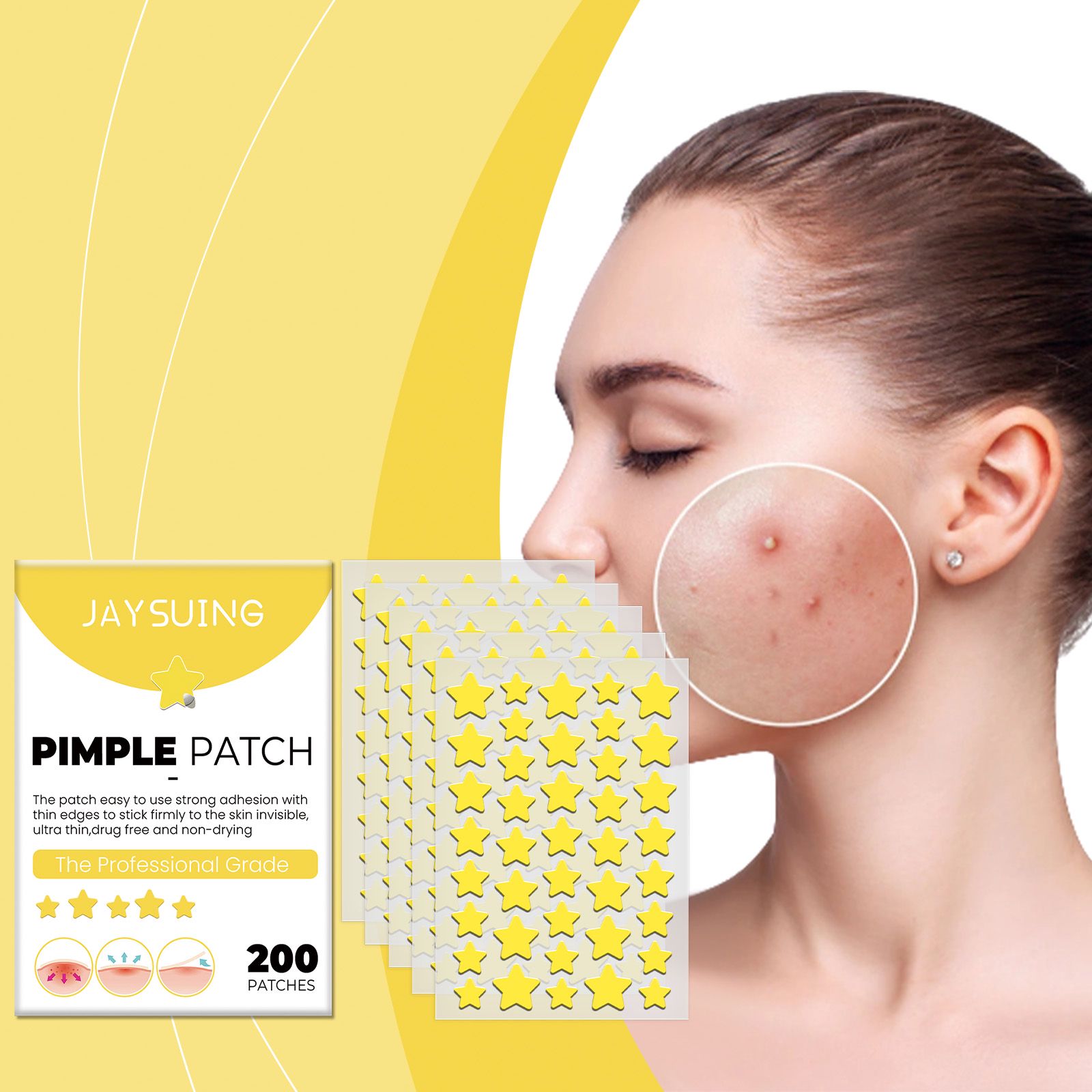 Star Shaped Acne Patch Invisible Cover For Blemishes And Daily Face Care