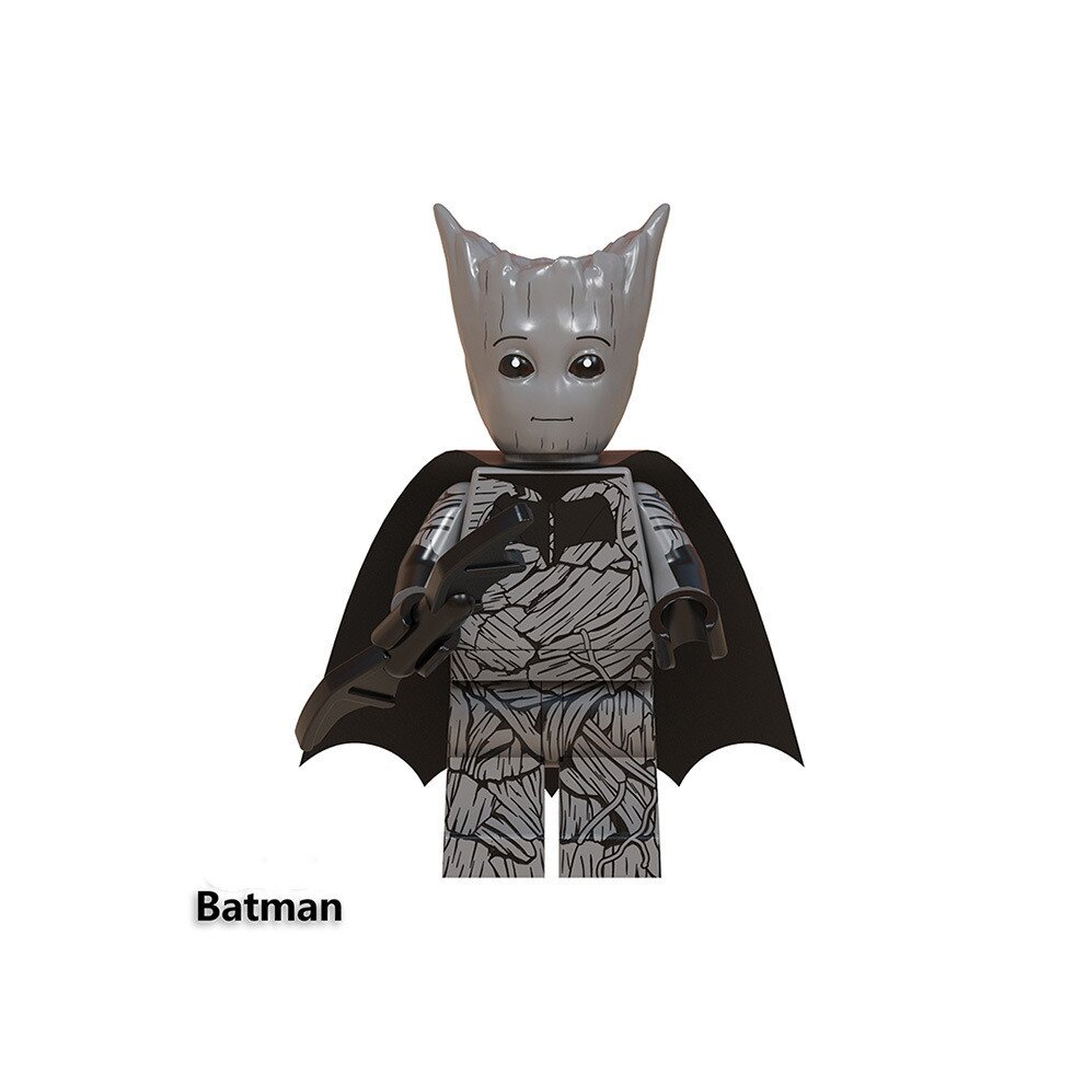 Minifigures Toy Set Marvel Superhero Series Assembled Building Blocks Kit 8PCS Pack Includes Groot Deadpool Batman Hulk Action Figures Bricks Fit Lego Ideal for Christmas Stocking Collection and Display Toy for Kids Adult