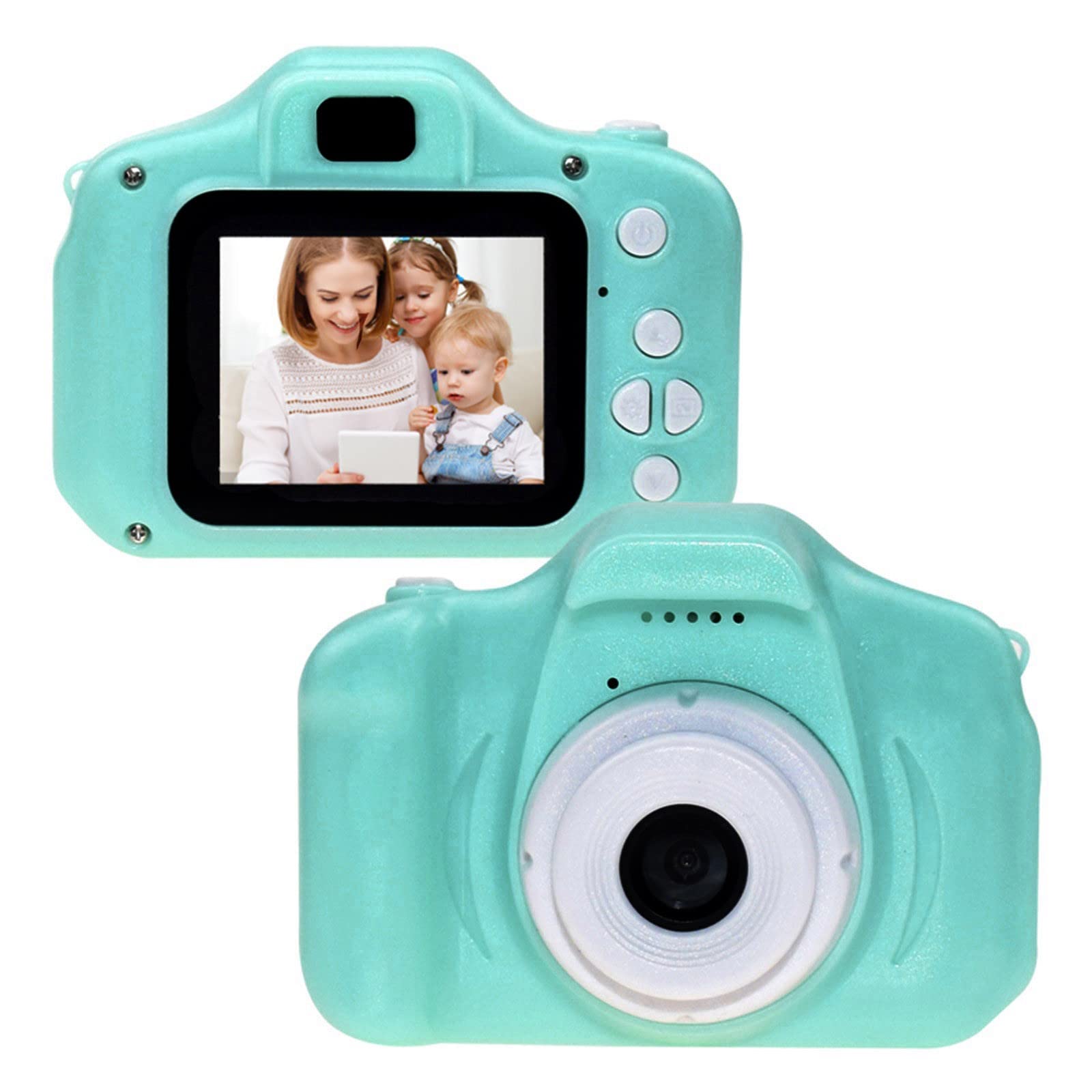 (Blue) Digital Camera Child Cartoon Outdoor Camera Children Camcorder Shockproof with 2 Inch 1080P HD Screen and 32GB SD Card Birthday Christmas Toy Gift for Kids Girls and Boys