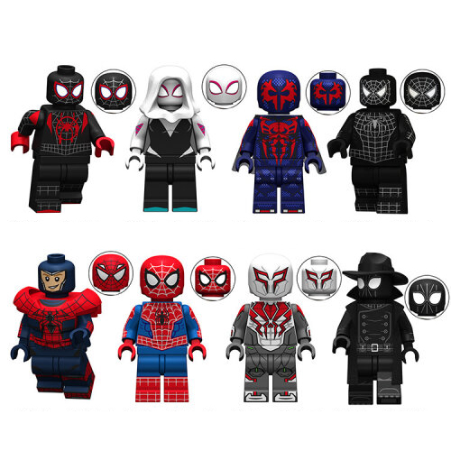 Spiderman Collection Minifigures Building Blocks 8PCS Super Heroes Action Figures Set Birthday Party Decoration Collectibles Toys for Kids Fits Legos