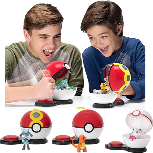 Pokémon Surprise Attack Game Battle Figures with Six Attack Discs Poké Balls of Pikachu Charmander Bulbasaur or Squirtle Figures Toys for Junior and Master Trainer Training Kids Gifts