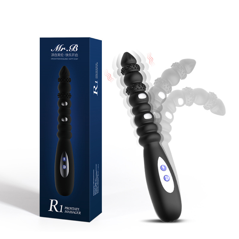 Sex Toy Vibrator G-Spot Prostate Stimulator Massager Anal Bead Butt Plug Masturbator for Women Men Women Couples with 10 Frequency Vibration and 3 Pulse Electric Shock Modes