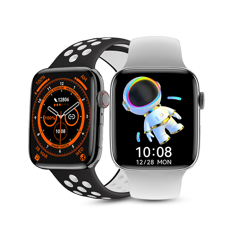 (Grey) Smart Watch 2.0 Inch HD Screen Original for Men Bluetooth Call NFC Series 8 Smartwatch Temperature Monitoring