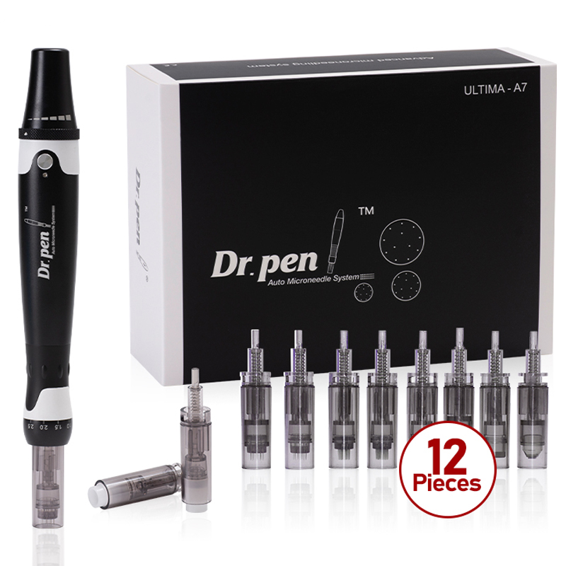Dr.pen A7 Derma Pen Professional Microneedling Auto Pen Electric Microneedle Pen Beauty Machine Skin Repair Needling Tool Kit for Anti-aging Acne Scars Wrinkles Speed with 12pcs 12-Pin Cartridges
