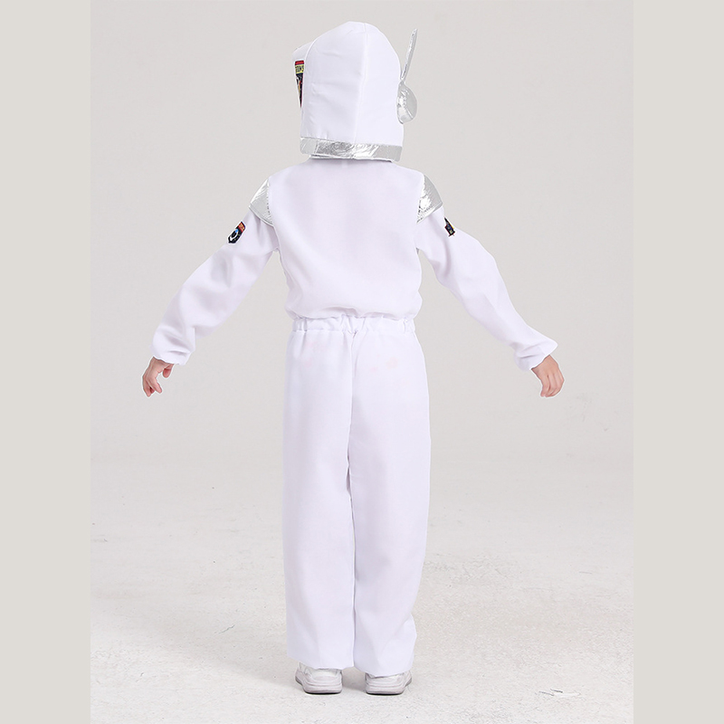 (130CM) Kids Role Play Halloween Astronaut Costume with Pilot Jumpsuit For Children