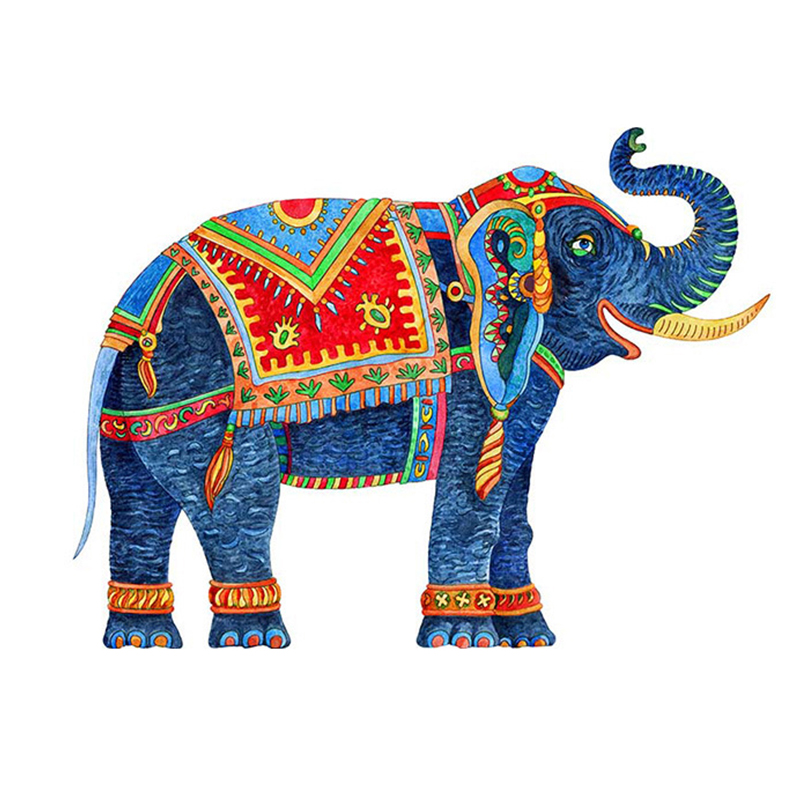 (A5) Rose Elephant Jigsaw Puzzles Animal For Birthday Gift