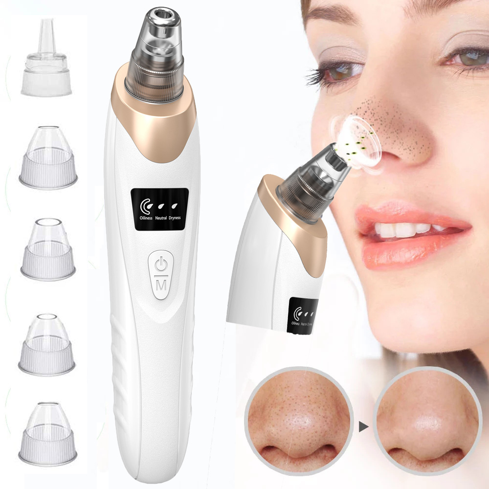 Blackhead Remover Vacuum Facial Pore Cleaner Household Electric Acne Comedone Whitehead Extractor Tool LCD Display Skin Car Device  For Women And Men