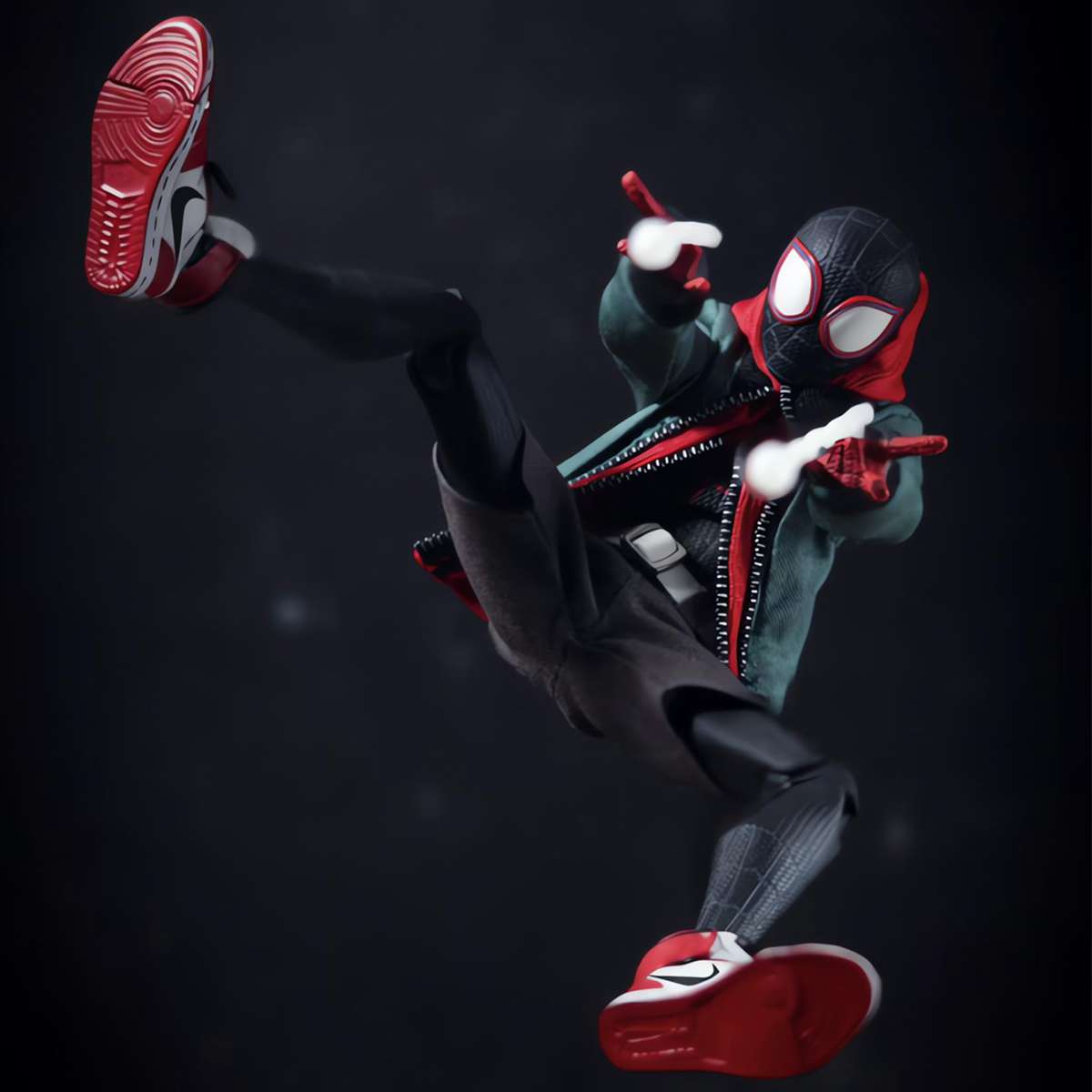 Superhero Spider-Man: Across The Spider-Verse Miles Morales Action Figure Kits Kids Toys Decor Gif