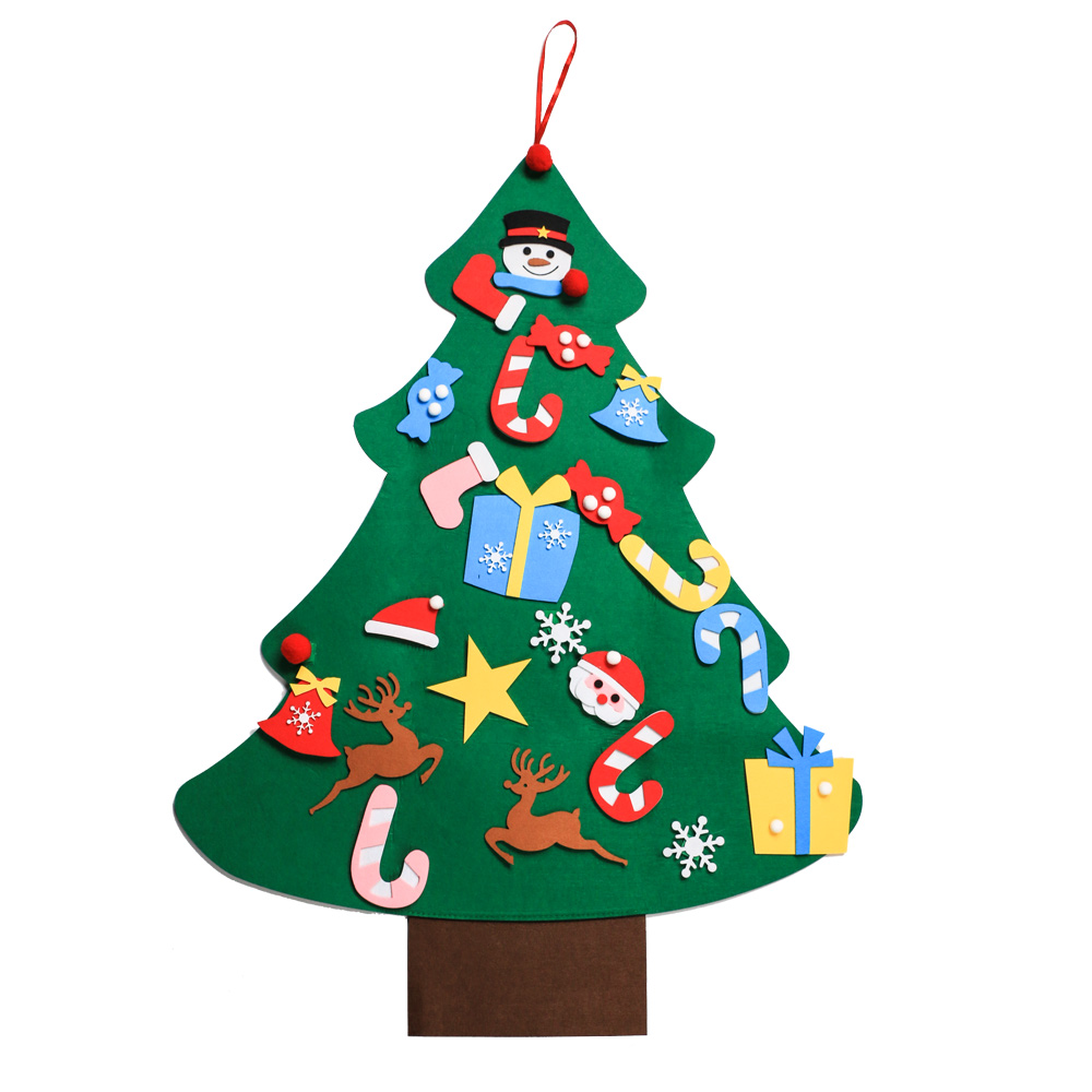 (A Style) DIY Felt Christmas Tree Merry Christmas Decorations For Home Cristmas Ornament Xmas Navidad Gifts Santa Claus New Year Tree