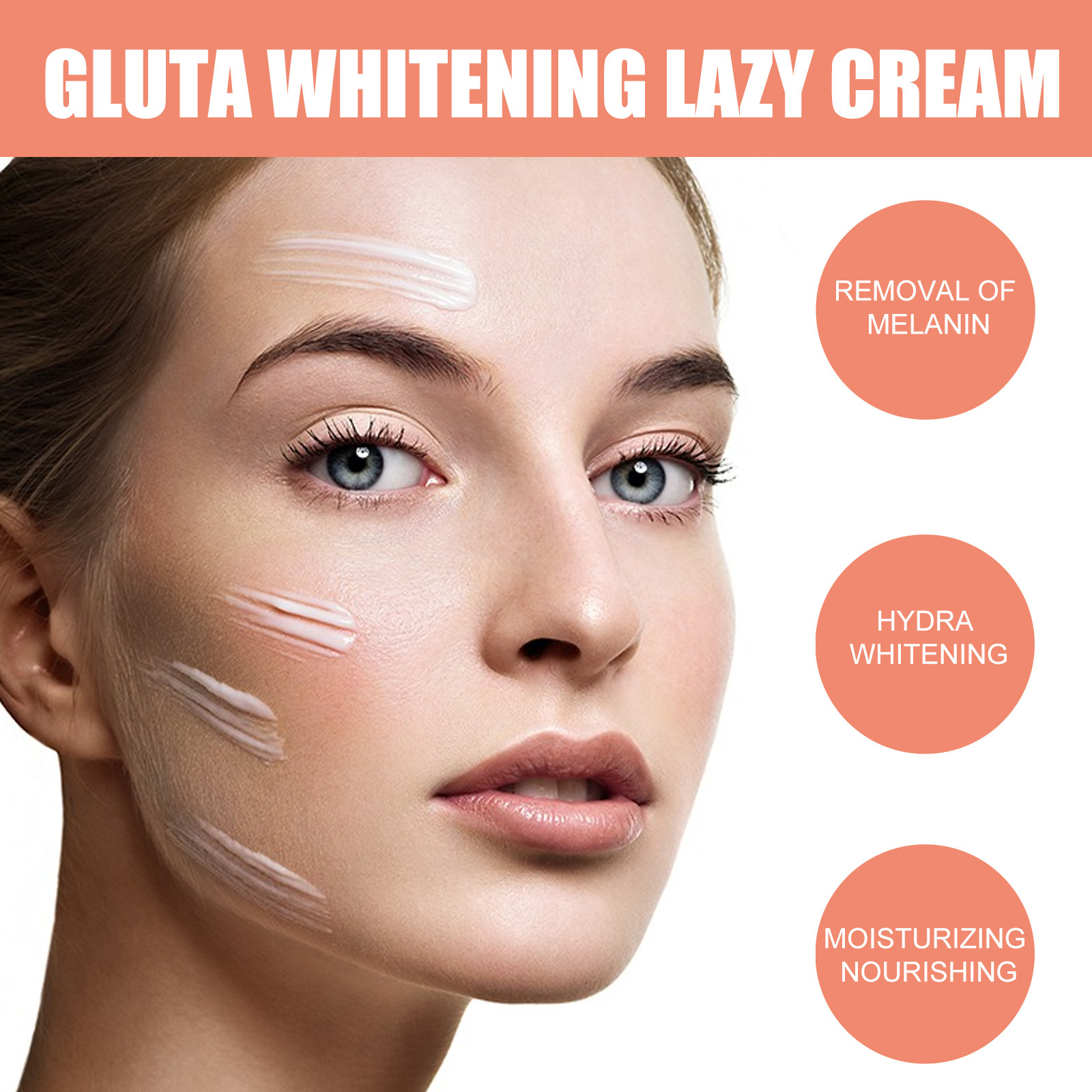 Gluta Whitening Lazy Cream Facial Cream Vitamin C Glutathione Cream Lotion Skin Moisturising Brightening