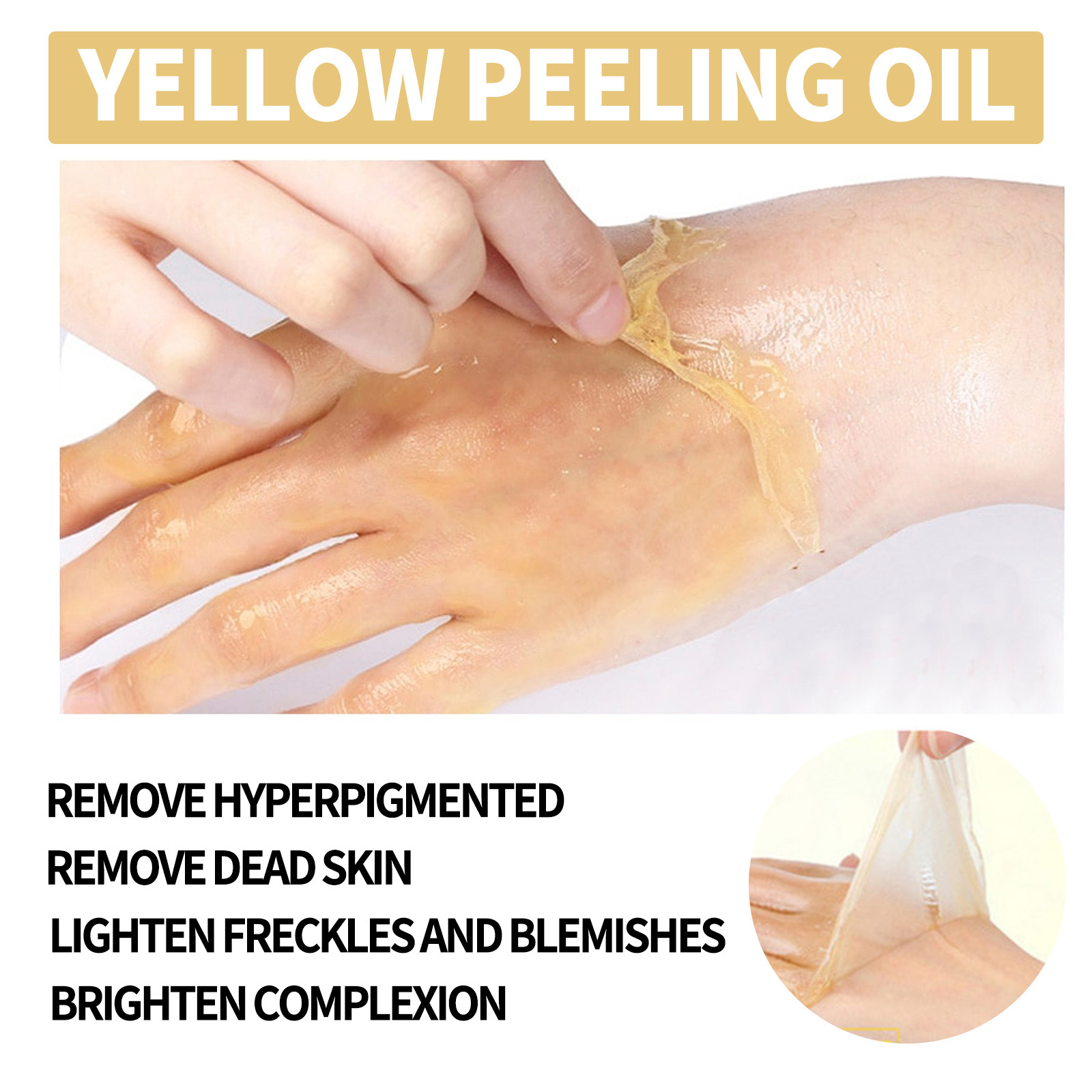 Whitening Peeling Oil for Face Natural Super Strength Yellow Peeling Solution Oil Body Exfoliation Dark Skin Remove Brightening Whitening Skin Care