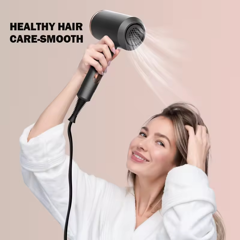 (Grey) Professional Super Sonic Hair Dryer 2000W Ion Blow Dryer High Speed 2000W Hair Dryer Set Household Hotel Salon Hammer Blow Dryer