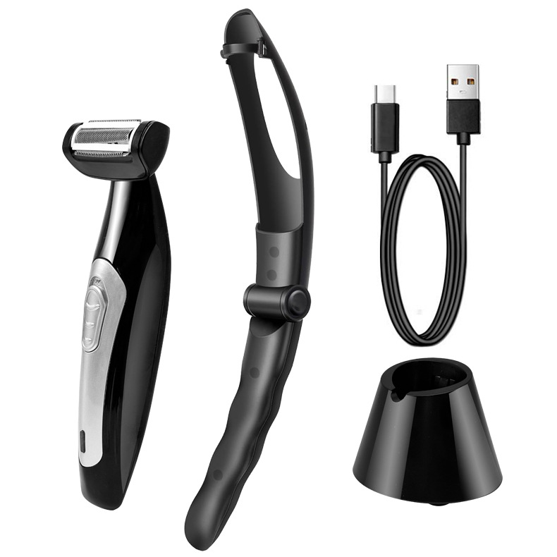Folding Electric Back Shaver for Men Rechargeable Body Hair Trimmer