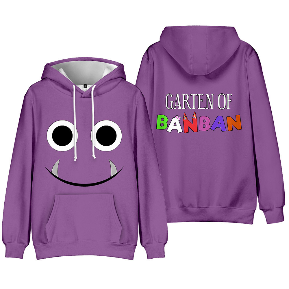 (Kids~100 cm) Garten of Banban Gaming-Themed Hoodie Casual Pullover Hooded Sweatshirt