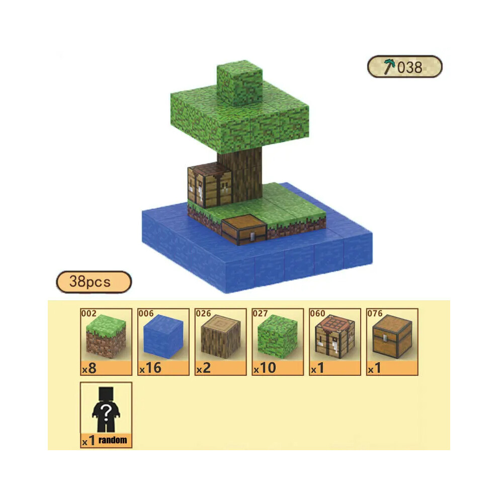 Minecraft Tree Building Blocks Magnetic Set for Boys Girls Kid Age 3 Construction DIY Model Children Sensory Toy