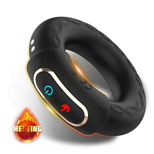 Heating Cock Penis Vibrating Ring for Man Cockrings Male Delay Ejaculation Massager Long Lasting Erection Masturbating Adult Sex Toy Vibrator For Men
