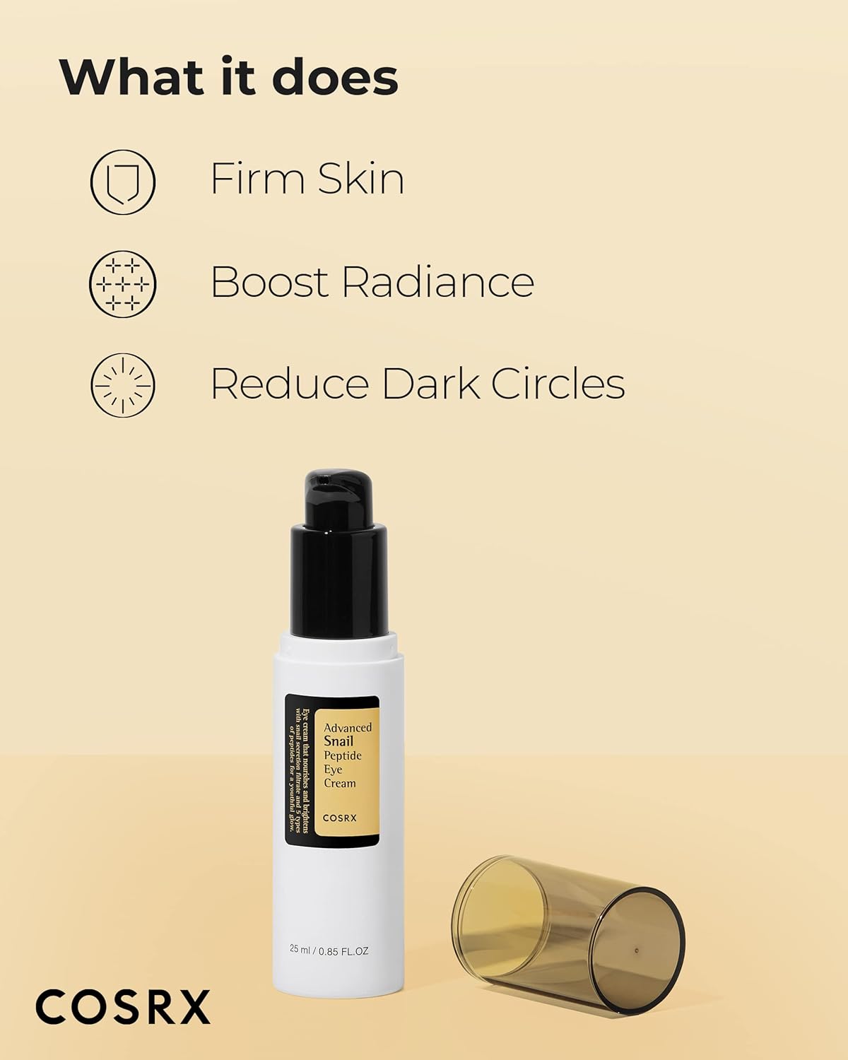 COSRX Advanced Snail Peptide Eye Cream with Snail Mucin Niacinamide 25ml Brightening Night Cream for Fine Lines Dark Circles Korean Skin Care