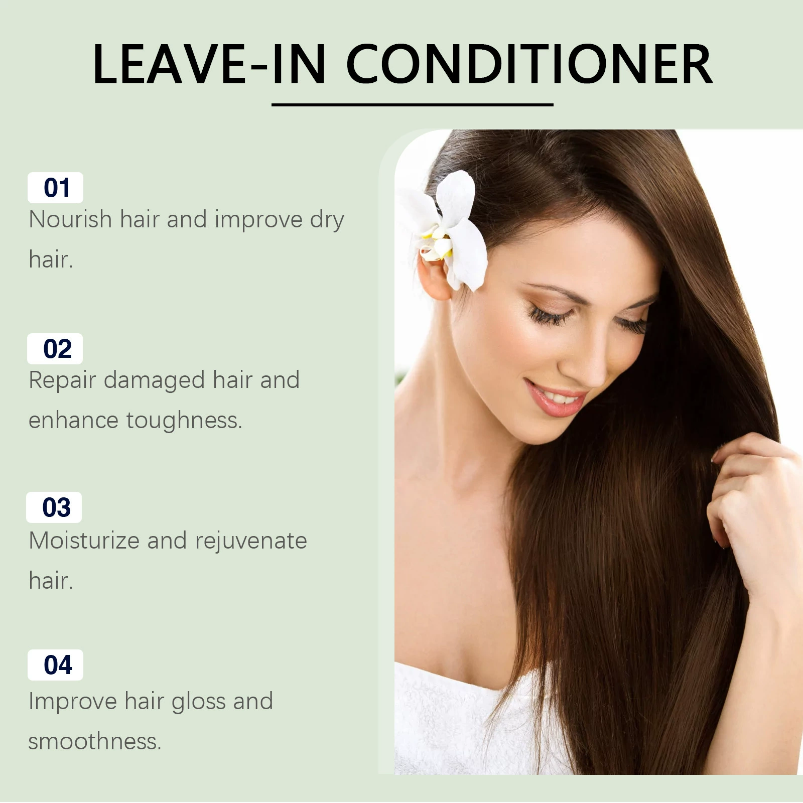 Leave In Conditioner Spray for Hair Smoothing Hair Treatment Repair Damaged Dry After-Shampoo Hair Care