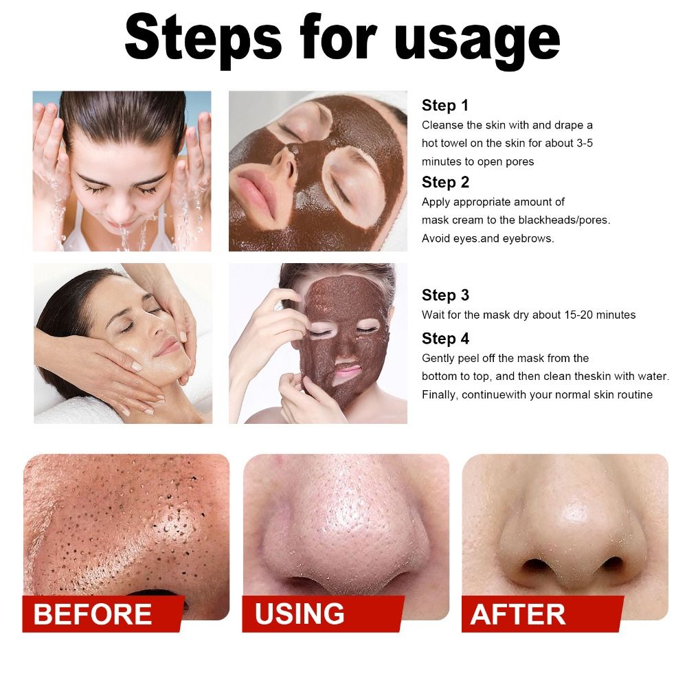 (1 PC) Peel-Off Facial Mask Shrinks Pores Deep Cleansing Mask Blackhead Remover Cleansing Blackhead Remover Masks Rehydration Moisturize Hydrate