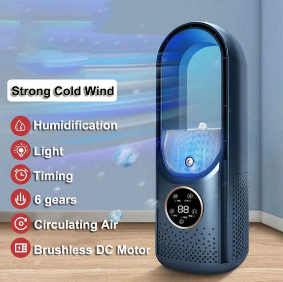 Air Cooler LED Display Air Conditioning Humidification Electric Fan 6 Speed Silent Timer