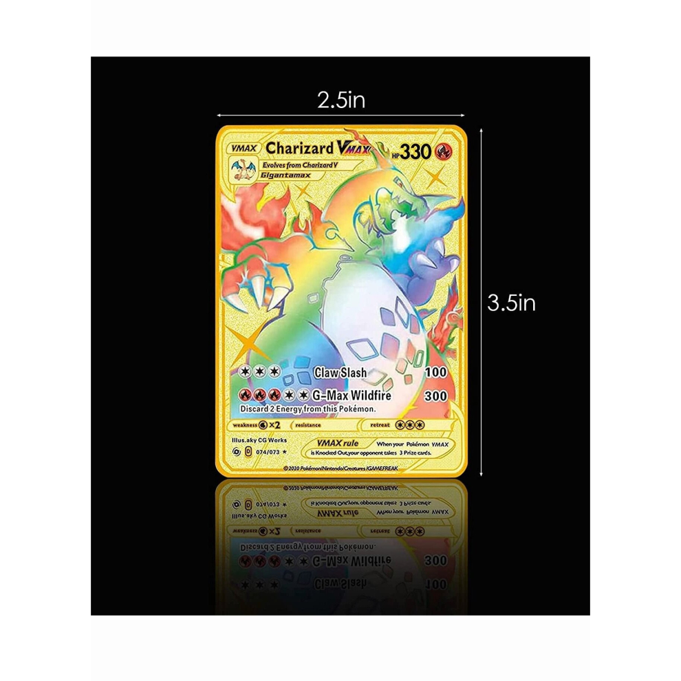 55PCS Pokemon Card Gold Foil Shiny Rainbow Vmax GX Card Charizard Pikachu Collection Kids Toy Gift