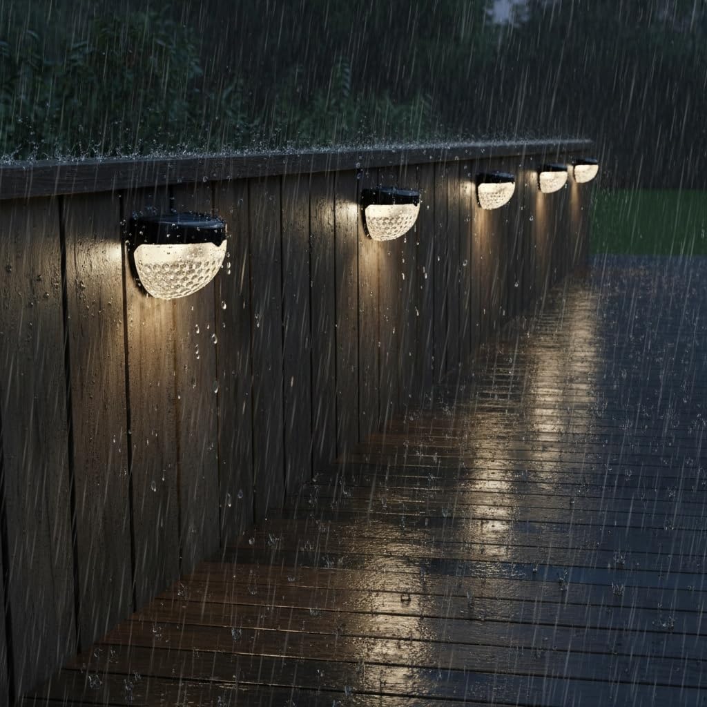 (4 pcs) Solar Lights Outdoor Garden Pack of 8 Outdoor Lights  Waterproof Night Light for Pathway Patio Deck Fence  Solar Security Light with Dusk to Dawn Sensor Outdoor