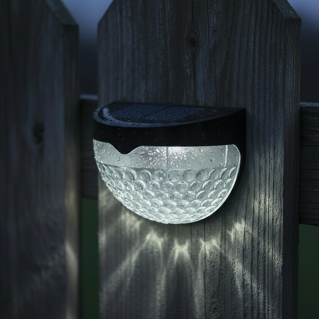 (4 pcs) Solar Lights Outdoor Garden Pack of 8 Outdoor Lights  Waterproof Night Light for Pathway Patio Deck Fence  Solar Security Light with Dusk to Dawn Sensor Outdoor