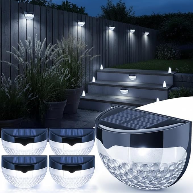 Solar Lights Outdoor Garden Pack of 8 Outdoor Lights  Waterproof Night Light for Pathway Patio Deck Fence  Solar Security Light with Dusk to Dawn Sensor Outdoor