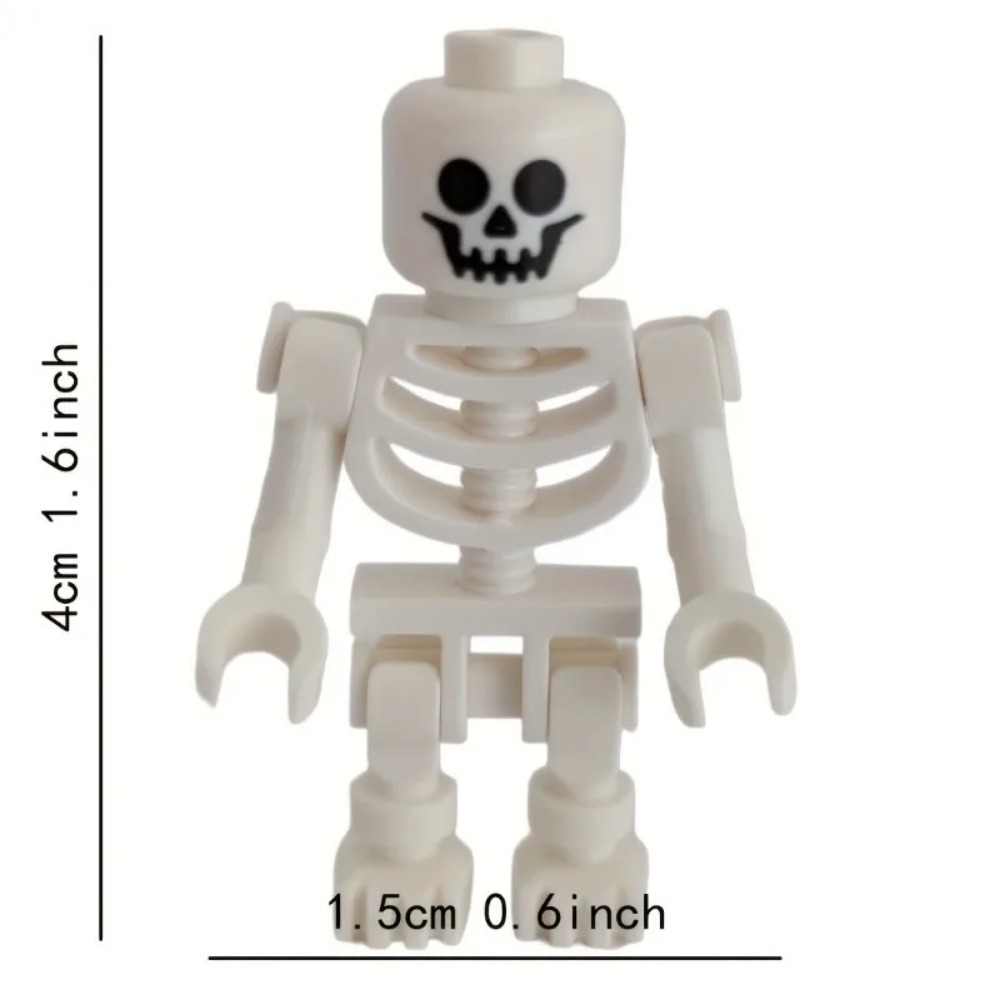 (Black) Skeleton Soldiers Building Blocks People Halloween Figures Mini Building Blocks Ninja Bone People Army Skeleton Corps