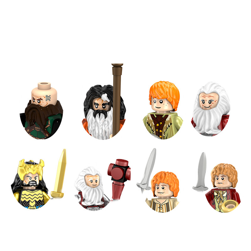 (8 PCS E) Military Building Blocks Solider Figures Movie Science Fiction Series Weapons Shield Knight Toys Gifts Medieval Mini Bricks