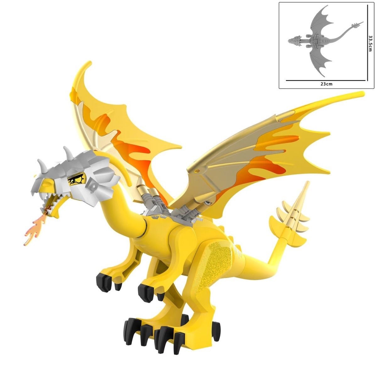 (Red) Kids Toys Armored Dragon The Mountain Cave Divine Dragon Building Kit Blocks Birthday Gifts